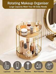 Kệ đựng mỹ phẩm xoay 360°, hộp đựng dưỡng da trong suốt dung tích lớn cho bàn trang điểm, hộp đựng nước hoa, kệ sắp xếp mỹ phẩm, 1 cái, đồ dùng thiết yếu tựu trường - Rượu sâm banh - Xem 9