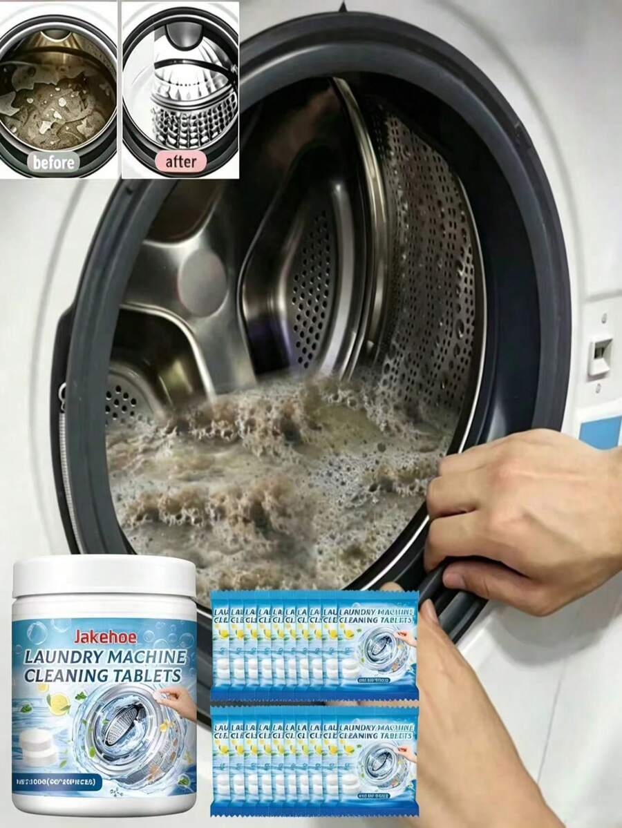 20/12/2PCS Washing Machine Deep Cleaning Tablets, Powerful Stain And Odor Removal, Drum Care, Automatic Washing Machine Cleaning Tablets, Deep Cleaning Formula, Suitable For Top-Loading And Front-Loading Washing Machines, Removes Odors, Hard Water Stains, Limescale, New And Old Models Randomly Shipped - Shape - View 1