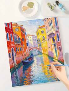 مجموعة رسم رقمي للمبتدئين البالغين بمنظر منارة الشاطئ، مجموعة رسم رقمي للبالغين على القماش، رسم رقمي DIY، تستخدم لديكور جدران المنزل. - A - مشاهدة 2