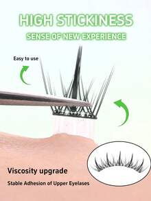 120pcs C-Curl Self-Adhesive False Eyelashes, Cartoon Style, Easy To Wear, Suitable For Beginners, Single Piece False Eyelash Clusters, Applicable For Various Occasions, Pre-Glued Eyelashes, No Glue Needed, Suitable For Multiple Styles - C - View 4