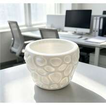 Pebble Embossed Succulent Planter, Creative Textured Small Flower Pot, Home & Office Desktop Decorative Potted Plant - A - View 3