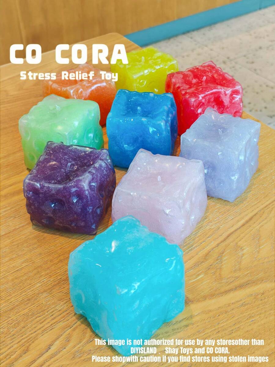 [Squishy] Glacier Giant Transparent Cheese Ruirui Squeeze Toy, Multi-Texture Soft Mochi Stress Relief Toy, Slow Rebound Pressure Relief Sensory Toy Decoration, Anxiety Relief Hand Fidget