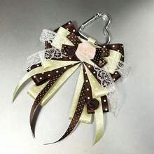 1pc Polka Dot Satin Ribbon Lace Rose Heart Multi-Layer Bow Bag Charm, Anime Cosplay Concert Fan Support Convention Lolita Ita Bag Accessory, Handmade Mass-Produced Jirai-Kei Angel Style Support Color Decoration Peripheral - A - View 16