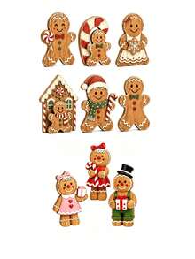 Vintage Distressed Gingerbread Man Figurine, Farmhouse Style Christmas Tabletop Decor, Suitable For Home Holiday Fireplace Mantel Display - A - View 11