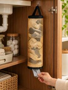 6/1pc/Set Gantungan Penyimpanan Kantong Plastik, Rak Dispenser Hemat Ruang untuk Dapur, Belakang Pintu, Kamar Mandi, Ruang Penyimpanan & Pengorganisasian Rumah (Warna Acak) - MultiWarna - View 6