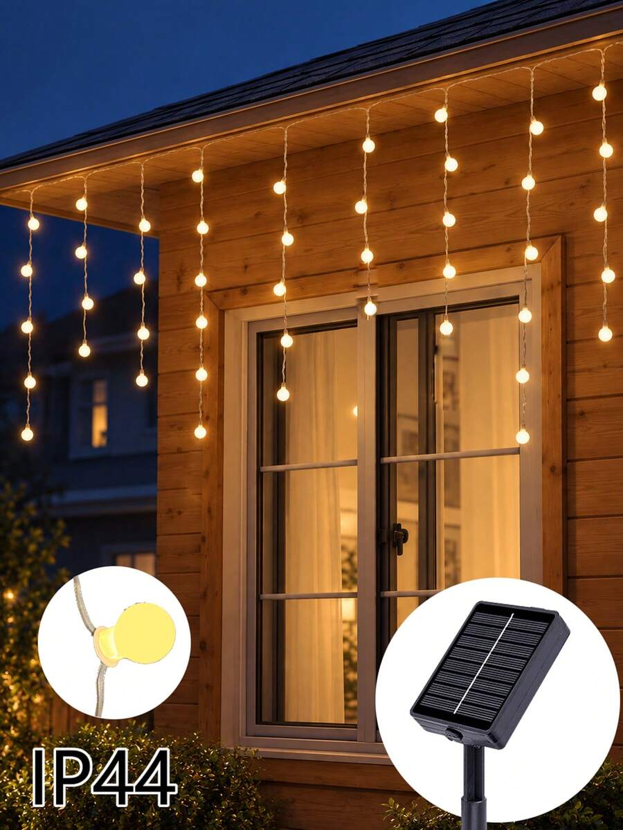 3.5M-7M Solar Ball Icicle String Lights Outdoor LED Fairy Lights ...