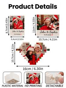 Customizable Photo Blocks, Personalized Photo, Souvenir, Custom Blocks, Home Life, Home Decor, High Quality, Decorative, Exquisite, Cute, Modern, Fashion, Custom, Personalized, Unique, Boyfriend, Girlfriend, Dad, Mom, Family, Friends, Son, Daughter, School, Home, Fresh Home Decor - Multicolor - View 5