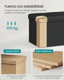 Storage Benches & Ottomans - Black - View 4