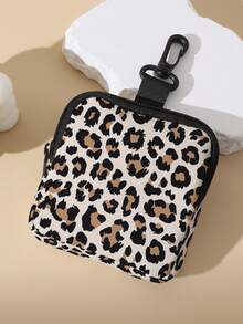 1pc Leopard Print Print Mini Coin Purse,Zipper Closure Small Pouch With Swivel Hook For Earphones Coins Key, Can Hang On Backpack - Multicolor - View 5