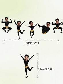 5/10/15pcs Banner Foto Kustom Pria Menari Lucu, Ornamen Gantung Unik yang Dipersonalisasi untuk Dekorasi Pesta Lajang, Pesta Hen, dan Ulang Tahun - MultiWarna - View 6