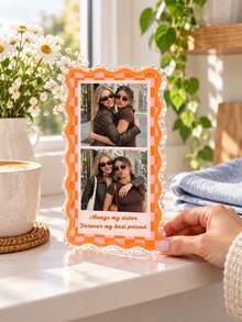 1pc Personalized Besties Photo Acrylic Block, Custom Sister Acrylic Picture Frame, Soul Sister Gift, Bestie Birthday Plaque, Desk Decor Gift - Multicolor - View 11