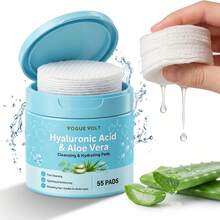 Hyaluronic Acid Cleansing & Moisturizing Cotton Pads, Pore/Exfoliation Cleansing & Moisturizing & Nourishing, Refreshing Feeling, Suitable For All Skin Types - Flip-Top Pack - View 1
