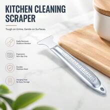2pcs Heavy Duty Ergonomic Handle Stainless Steel Pot Scraper, Grease Removal Tool, Black Dirt And Tar Scraper, Refrigerator Defrost Ice Scraper, Kitchen Cleaning Scraper - A - View 7