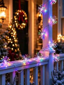 Lampu Hias LED Bentuk Kembang Api, Lampu Strip Berubah Warna RGB, Cocok untuk Dekorasi Rumah, Kamar Tidur, Dapur, TV, Pesta Liburan, Natal - M32 - Senar Kembang Api - View 8