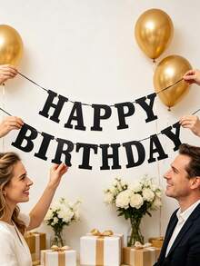 1set(2pcs)- HAPPY BIRTHDAY Birthday Banner - Multi-color - View 7