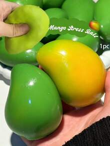 手工捏捏樂脆感芒果壓力紓壓玩具，變色柔軟芒果捏捏玩具，香氛芒果紓壓玩具，緩解焦慮與放鬆，感官玩具，脆感捏捏 - 彩色 - 查看 12