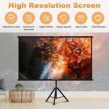 YJMOYE 80-Inch Projection Screen With Stand, 16:9 Portable HD 4K PVC Projector Curtain, Tripod Projection Screen With Carrying Case, Suitable For Home And Outdoor Movie Nights, Wrinkle-Free - View 4