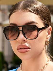 1PC Unisex Square Plastic Aviator Style Fashion Glasses - Ombre - View 1