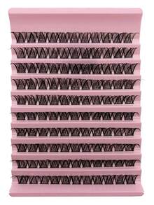 120pcs D Curl Natural Style Segmented False Eyelashes DIY Lash Extensions, Thin Cluster Fine Band Reusable Fake Lashes - D - View 5