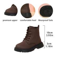 Autumn/Winter New Kids All-Match Short Boots, Solid Color Minimalist Design, Side Zipper For Easy On/Off, Thick Sole Anti-Slip, Versatile For Daily School And Outings, Kids Boots - Brown - View 9