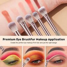 25pcs And 1pc Gift Makeup Brushes Set, Soft Dense Cosmetic Brushes For Foundation Powder Blush Eyeshadow Concealer Contour Highlight, Complete Face & Eye Makeup Brush Kit, Handles For Makeup Beginners And Daily & Party Makeup Application - Multicolor - View 6