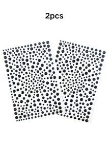 1pc European & American Style Face Decor Rhinestones With Self-Adhesive Backing, Black Shiny Assorted Sizes, Face Gems For Eyebrows, Cheeks, Body, Nails Decoration - Black - View 14
