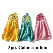 3pcs/6pcs/10pcs/12pcs Wall-Mounted Hand Towels, Kitchen Hand Towels, Hanging Cute Towels Rags, Absorbent Thickened Hand Cloths Handkerchiefs Coral Fleece For Home Bathroom And Beauty Salon - Multicolor - View 11