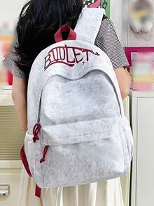 School Backpack Y2K Graffiti Letter Backpack Adjustable Shoulder Strap Wear-Resistant For Campus Casual Outdoor Oxford Backpack - Multicolor - View 3