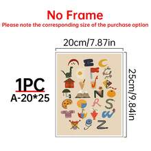 1pc Alphabet Chart Print, Children's Alphabet Wall Art Nursery Decor Nursery Educational Learning Fun Classroom Print Canvas Wall Art Posters For Room - Multicolor - View 15