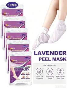 5 Packs Foot Peel Mask | Exfoliating Foot Masks For Dry, Cracked Feet Moisturize & Hydrate/Soft Rough Feet/Care For Light Beige Feet/Moisturizing And Nourishing Foot Mask Care - View 12