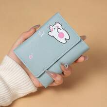 Minimalist Short Women's Wallet Student Ticket Holder Multifunctional Card Holder Coin Purse Tri-Fold Ultra-Thin Smooth Surface Wallet, Clutch Purse - Multicolor - View 23