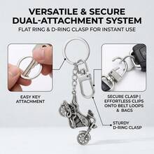 Vintage 3D Metal Motorcycle Keychain With Heavy-Duty Lobster Clasp, Exquisitely Detailed Mechanical Motorcycle Key Ring Pendant, Ideal Gift And Accessory For Riders And Motorcycle Enthusiasts - Multicolor - View 3