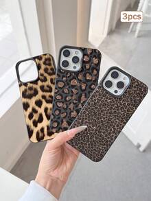 2pcs Cool Leopard Print TPU Shockproof Full Coverage Precise Protection Case Compatible With Apple 11/12/13/14/15/16/16Pro/16ProMax/17/17pro/17ProMax/18pro 18ProMax - Multicolor - View 2