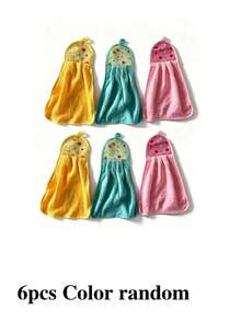 3pcs/6pcs/10pcs/12pcs Wall-Mounted Hand Towels, Kitchen Hand Towels, Hanging Cute Towels Rags, Absorbent Thickened Hand Cloths Handkerchiefs Coral Fleece For Home Bathroom And Beauty Salon - Multicolor - View 12