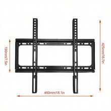 1pc Ultra-Thin TV Wall Mount, Suitable For 26-60 Inch TVs, Low Profile Design, Max Load 50kg (110lbs), VESA 400x400mm, Secure TV Installation, Bring Stunning Visual Experience - Black - View 2
