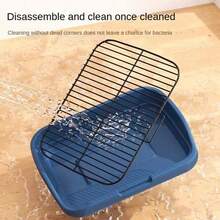 Medium Metal Wire Pet Toilet, Dual-Layer Separation Design, Prevents Paws From Stepping On Feces, Washable - Multicolor - View 5