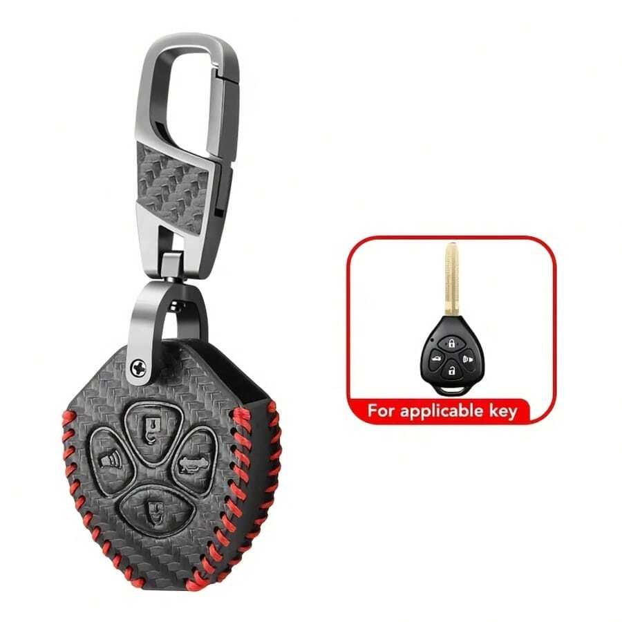Sarung Kunci Mobil Kulit PU Tahan Lama, Pelindung Casing Remote untuk Camry, Avalon, Corolla, Matrix, RAV4, Venza, dan Yaris - Satu-Ukuran - View 1
