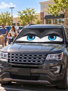 Windshield Sun Shade, Car Front Windshield Sun Visor, Sun Visor Protection, Foldable 190T Sun Visor, Keep Vehicle Cool - Interesting Eyes - View 8