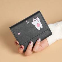 Minimalist Short Women's Wallet Student Ticket Holder Multifunctional Card Holder Coin Purse Tri-Fold Ultra-Thin Smooth Surface Wallet, Clutch Purse - Multicolor - View 20