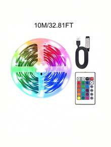 Christmas Decoration 24-Key Remote Control RGB 3535 Color Changing LED Light Strip, USB Powered Halloween Decoration Bedroom Living Room Decoration TV Backlight Strip Suitable For Holidays, Parties, Rooms, Kitchens, TVs, Home Decor And Other Occasions. - Multicolor - View 15