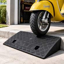 2pcs/1pc Heavy Duty PE Portable Car Curb Ramp, Portable Threshold Ramp With Non-Slip Grip Surface, Suitable For Lawn Mowers, Sidewalks, Cars, Pets - A - View 1