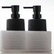 Ribbed Refillable Soap Dispenser, Modern Countertop Liquid Hand Soap Bottle, Suitable For Bathroom Sink, Black And Cream White Available - Black - View 9