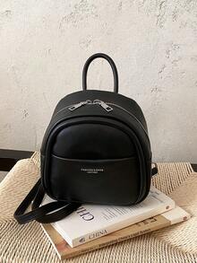 1PC New PU Mini Backpack, Casual Minimalist Elegant Design, Zipper Closure, Adjustable Shoulder Straps, Suitable For School, Travel, Can Easily Hold Daily Essentials, Versatile Item, Applicable To Various Styles And Occasions - Multicolor - View 6
