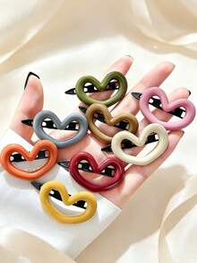 20pcs Random Color Sweet Heart Hair Clips, Cute Vintage Hair Ornaments - Suitable For Girls, For Daily Wear, Dates And Back-To-School Season - Multicolor - View 2