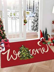 Keset Pintu Bermotif Tema Selamat Datang Natal, Anti Selip, Menyerap Air, Mudah Dibersihkan, Keset Pintu Persegi Panjang, Dekorasi Pintu Liburan Musim Dingin Natal - Beraneka warna - View 3