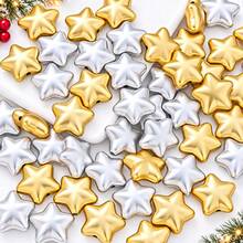 5/10/20PCS Classic Christmas Star Beads 20mm Sparkling Golden Silvery Acrylic Focal Beads For Jewelry Making DIY Phone Chain & Gift - Star - View 2