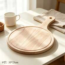 7‑14 Inch Home Round Wooden Pizza Board With Handle, Baking Serving Tray, Hanging Cutting Board For Bread Fruit Cheese - View 10