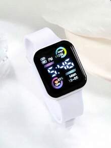 2Pcs Boys & Girls Electronic Watch, Unisex LED Digital Display, Soft Silicone Strap, Perfect For Daily Wear, Also An Ideal Gift Choice For Boys & Girls On Christmas, Halloween, Thanksgiving And Other Holidays (Gift Box Not Included) - Multicolor - View 3