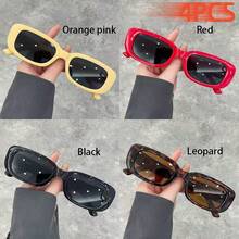 WSZ 4PCS Fashion Classic Square Unisex Glasses Suitable For Daily Deach Parties And Street Photography Simple Glasses Is A Wearable Item All Year Round - 4PCS6128 - View 5