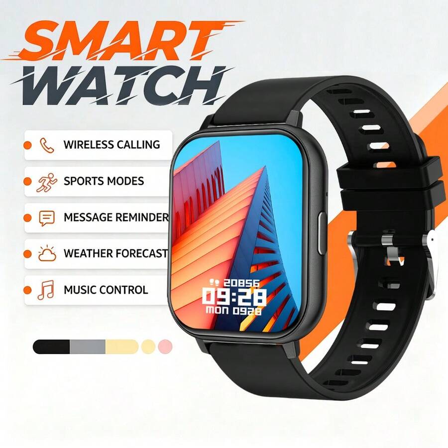 [Smart Watch]1.83-Inch High-Definition Full-Screen Touchscreen Smartwatch, Equipped With 180mAh High-Performance Battery And Silicone Strap, Suitable For Men And Women. Supports Wireless Calling/Answering, Pedometer, Multiple Outdoor Sports Modes, Call/Exercise Reminders, Alarm, Wireless Music Control, Camera Control, Rechargeable Battery, Wireless Functions, Suitable As A Gift For Friends, Couples, Elderly And Colleagues